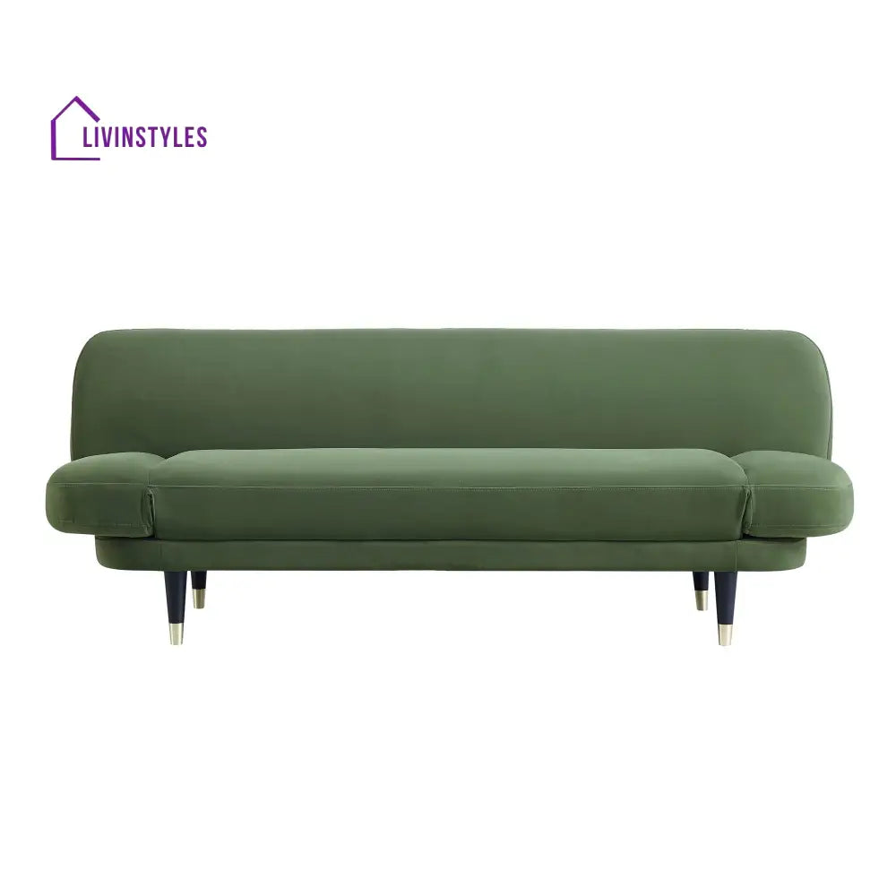 Solna 2-Seater Sofa Bed Moss Green Velvet Sofa Beds