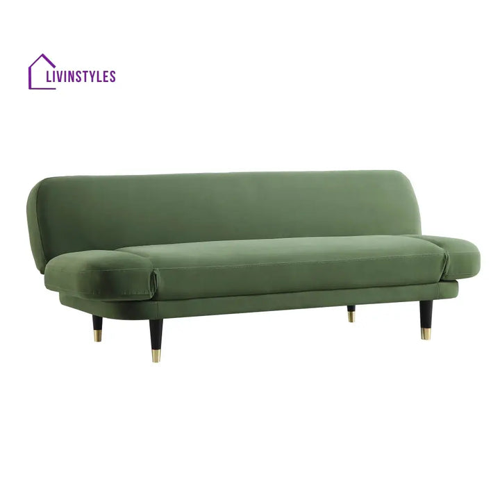 Solna 2-Seater Sofa Bed Moss Green Velvet Sofa Beds