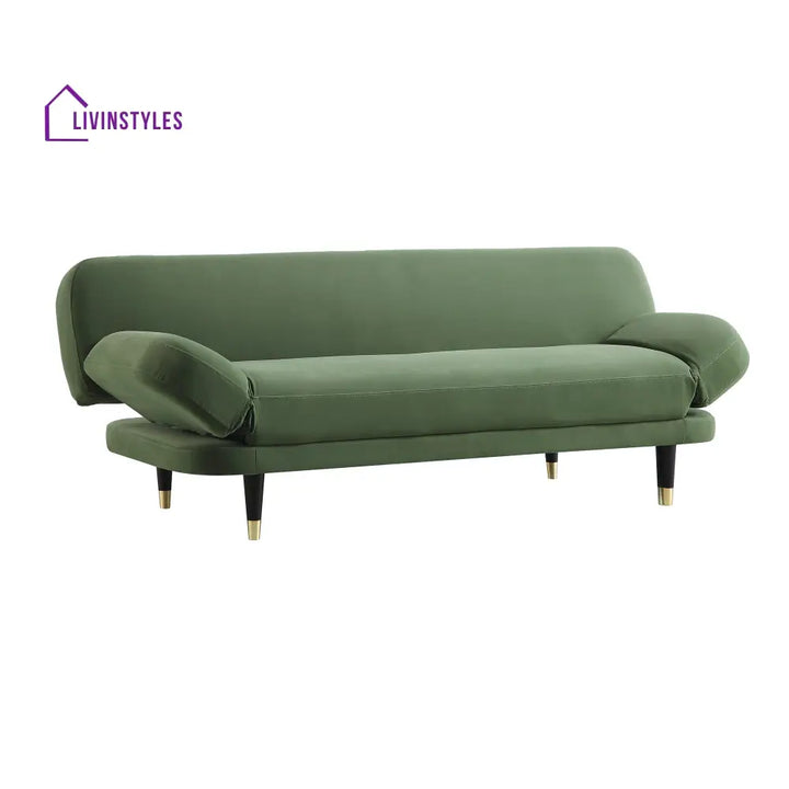 Solna 2-Seater Sofa Bed Moss Green Velvet Sofa Beds