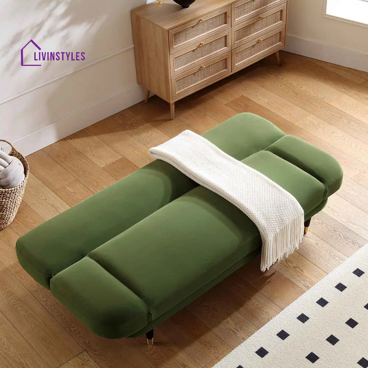Solna 2-Seater Sofa Bed Moss Green Velvet Sofa Beds