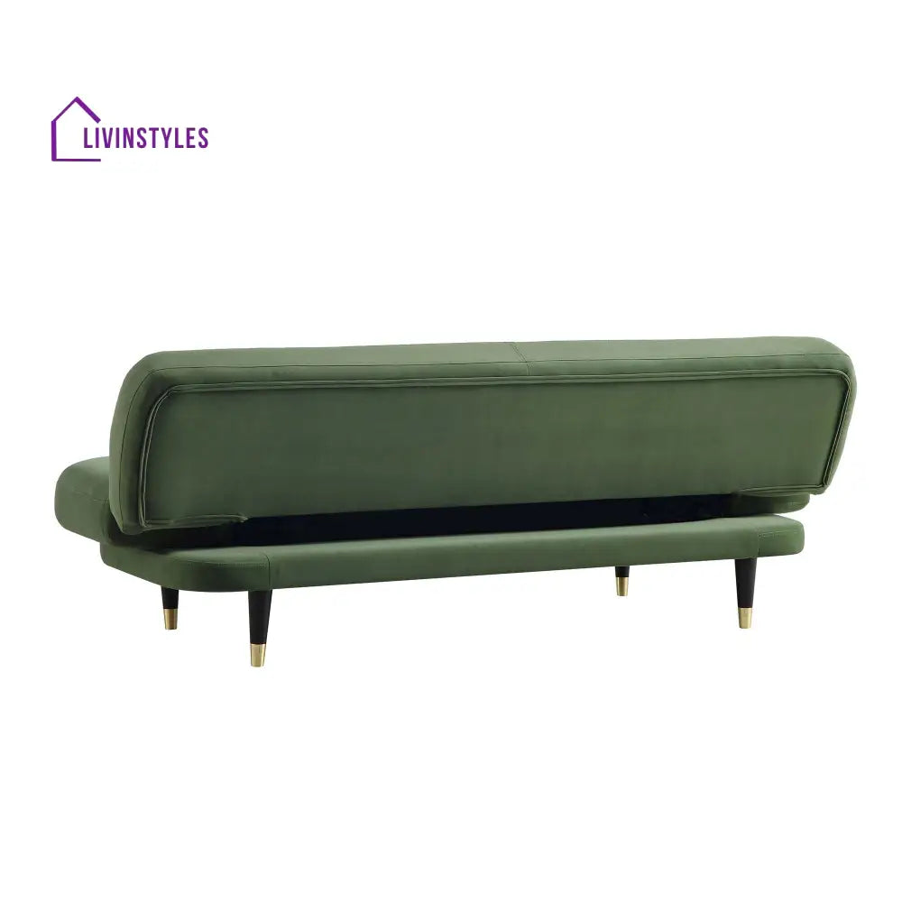 Solna 2-Seater Sofa Bed Moss Green Velvet Sofa Beds
