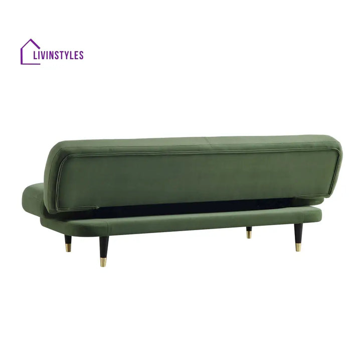 Solna 2-Seater Sofa Bed Moss Green Velvet Sofa Beds