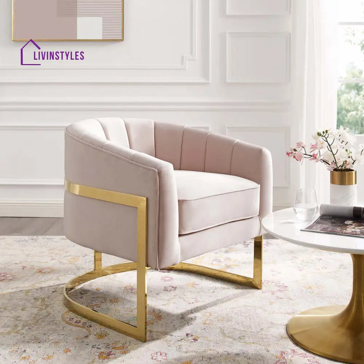 Aishwarya Living Room Chair - Light Pink