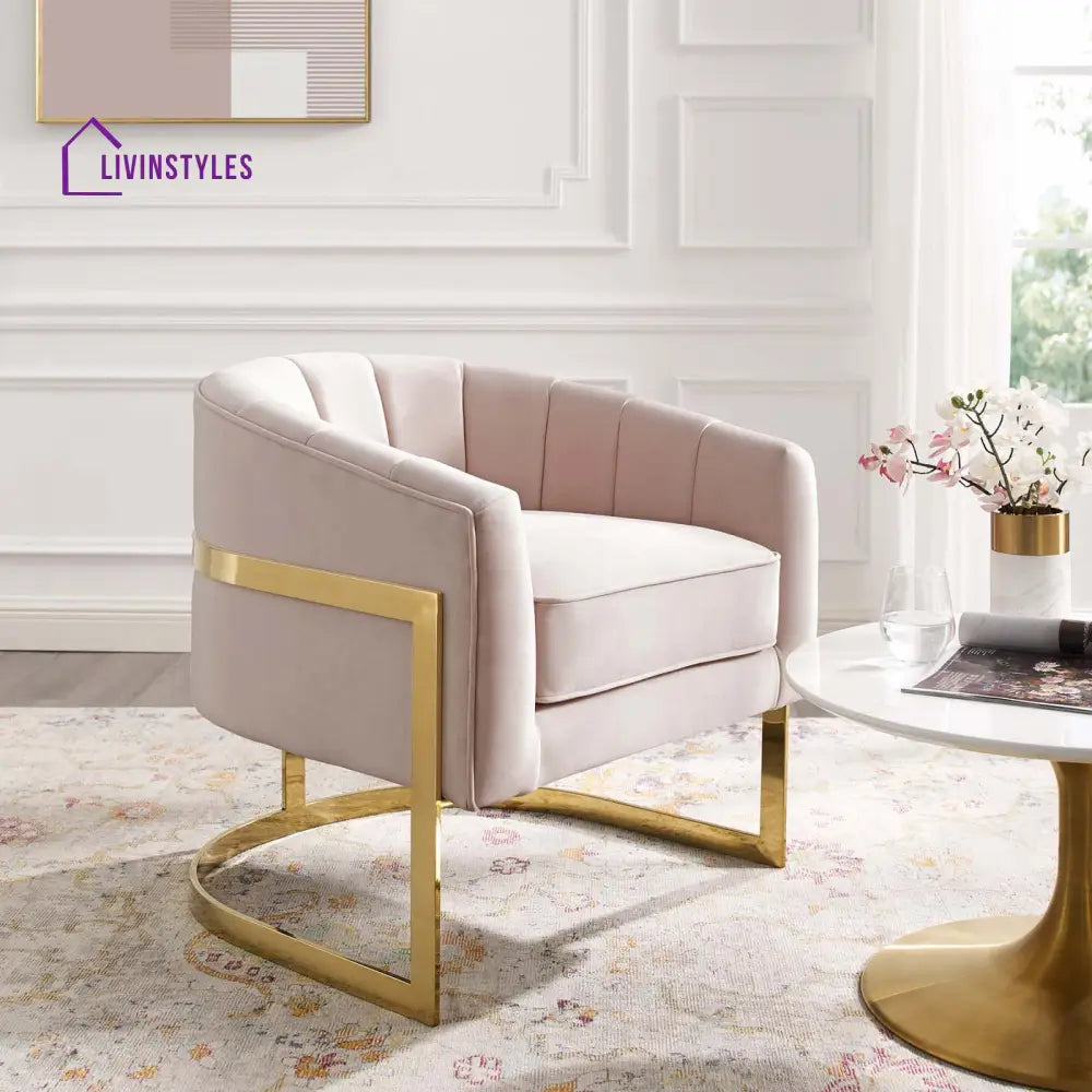 Aishwarya Living Room Chair - Light Pink