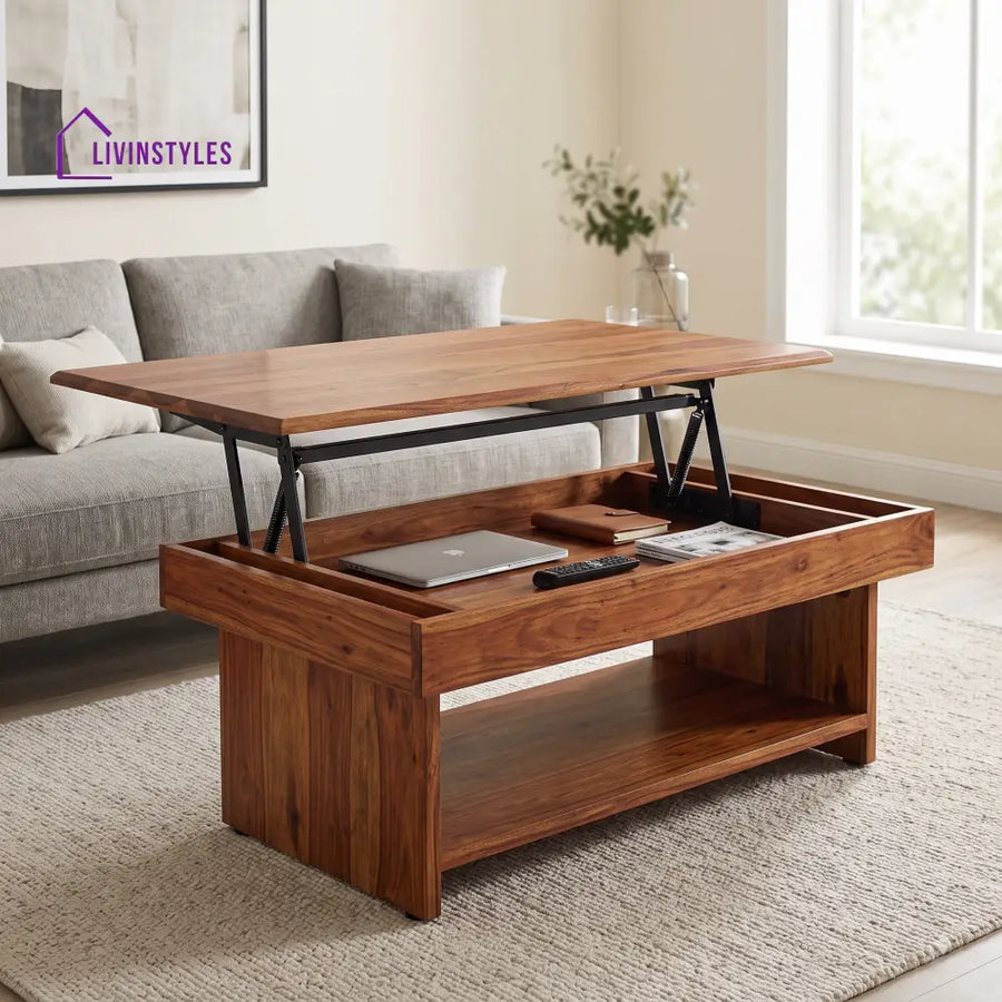 Aishwarya Sheesham Wood Lift Top Coffee Table for Living Room