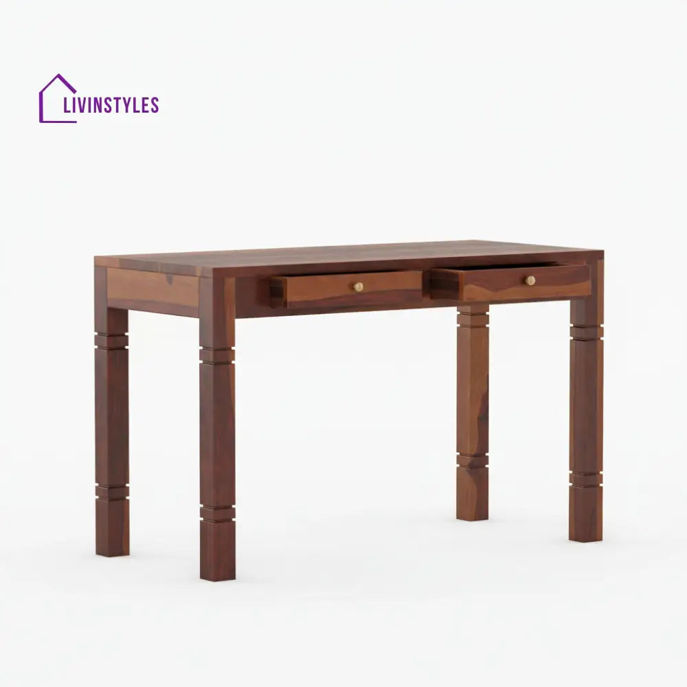 Aitana sheesham wood study table with drawers