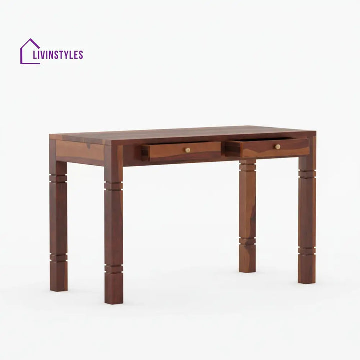 Aitana sheesham wood study table with drawers