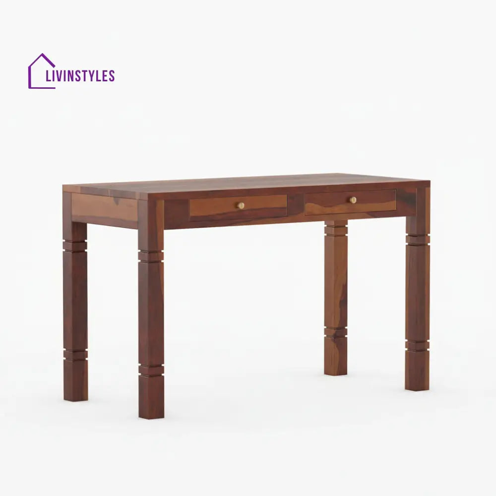 Aitana sheesham wood study table with drawers