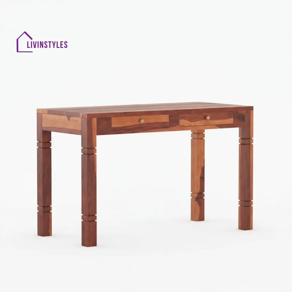 Aitana sheesham wood study table with drawers