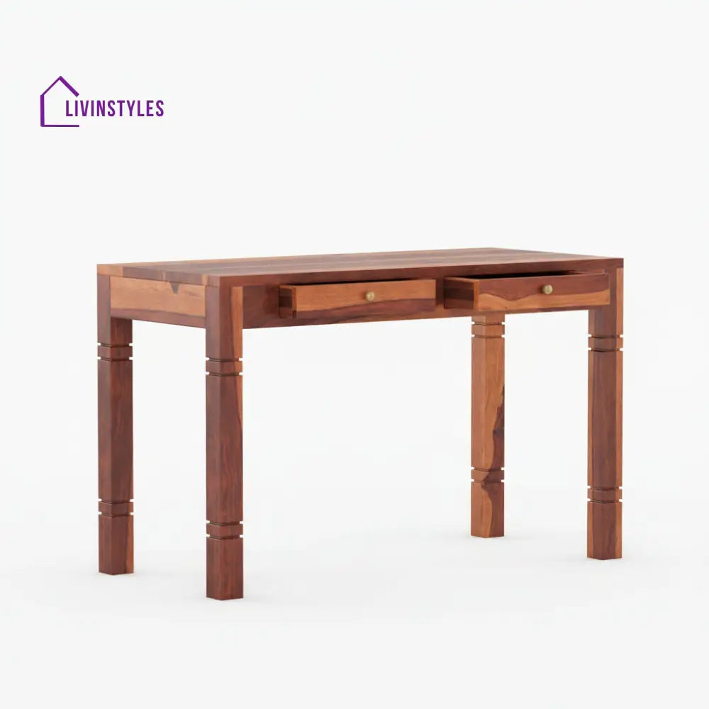 Aitana sheesham wood study table with drawers