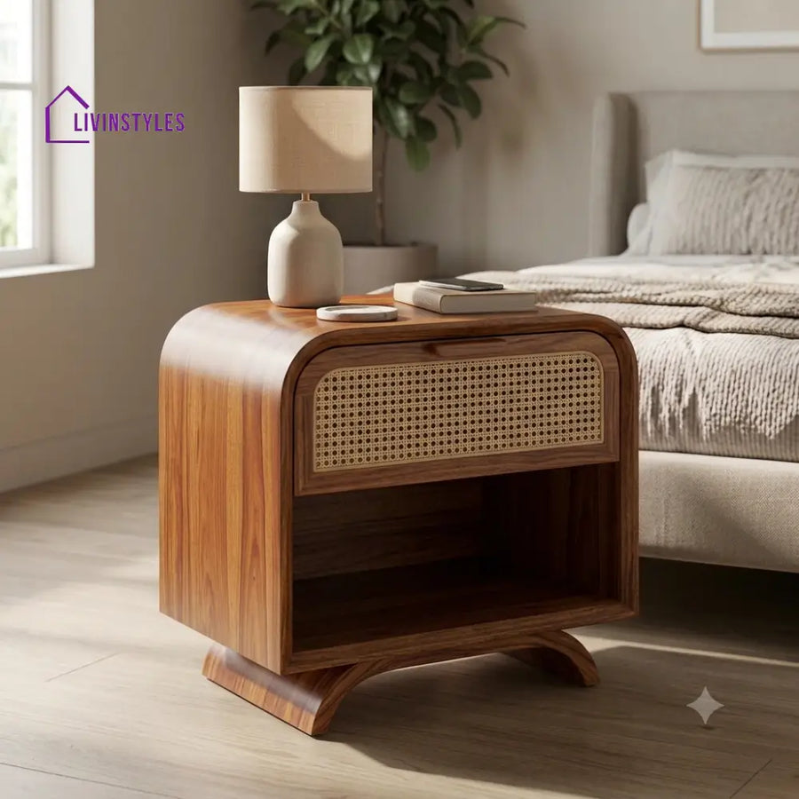 Akanke Premium Wooden Bedside Table | Side Table for Bedroom