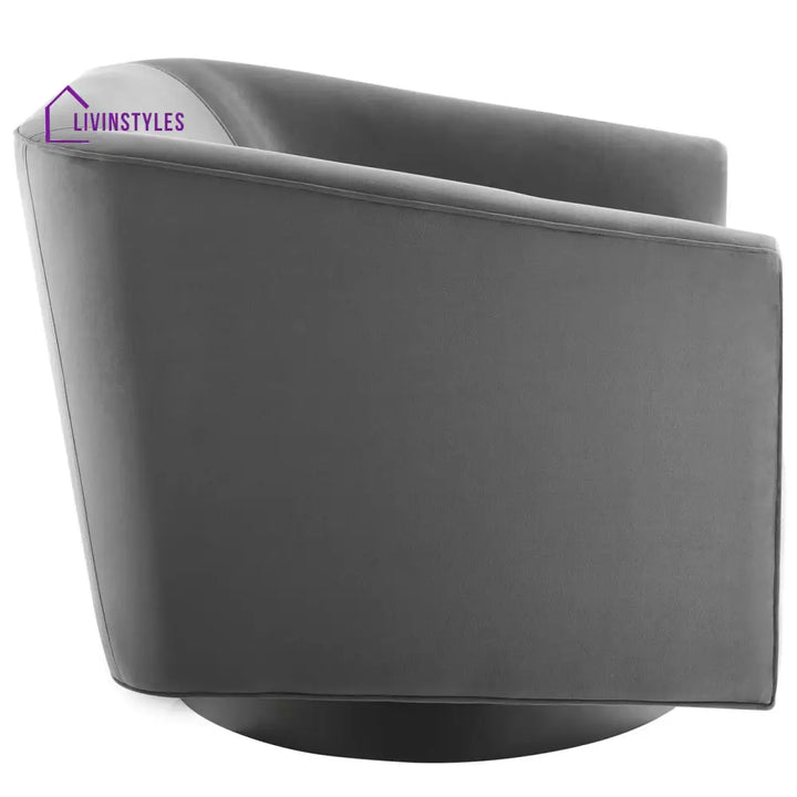Akanksha Swivel Velvet Chair For Living Room - Set Of 2 Grey