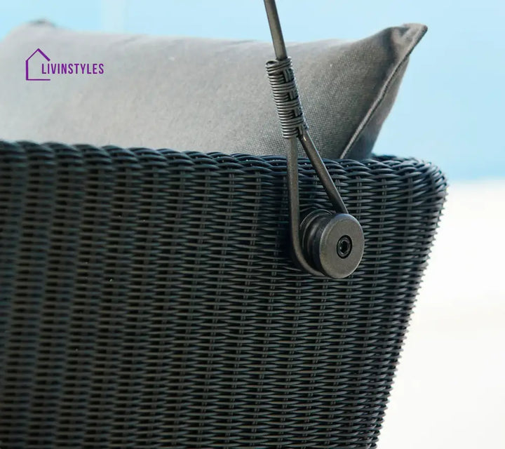 Akay Three Seater Hanging Swing With Stand For Balcony Garden Swing (Black) - Swings