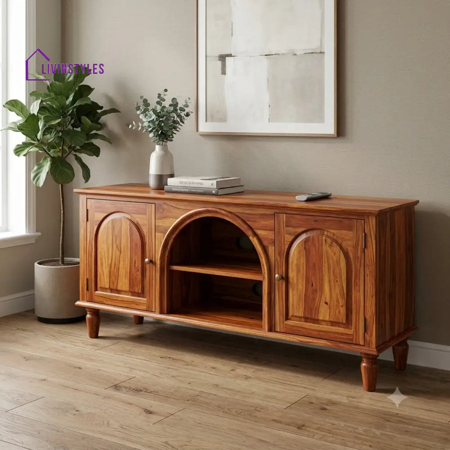 Akhil Solid Sheesham Wood Tv Unit for Living Room | Tv Cabinet | Tv Console