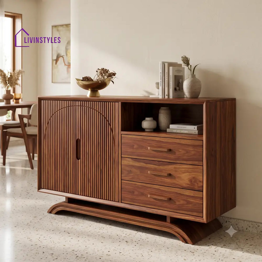 Akhila Premium Wooden Sideboard and Cabinet for Living Room
