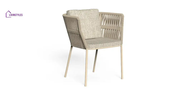 Akin Outdoor Patio Seating Set 4 Chairs and 1 Table Set (Cream) Braided & Rope - Coffee Table Sets