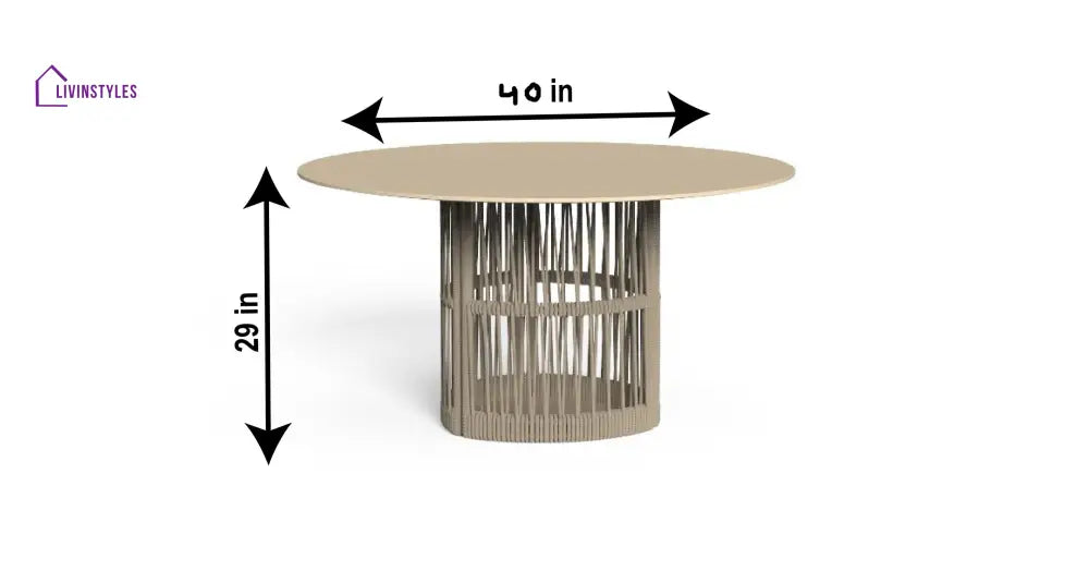 Akin Outdoor Patio Seating Set 4 Chairs and 1 Table Set (Cream) Braided & Rope - Coffee Table Sets
