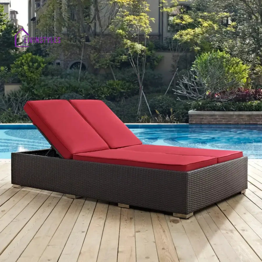 Akshara Outdoor All-Weather Rattan Wicker Chaise Lounge Chair Set of 2 - Lounger Set