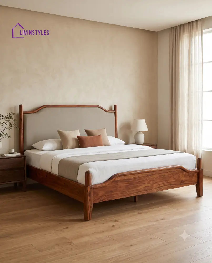 Akshara Wooden Bed | Solid Wood Double Bed | Wooden King size bed & Wooden Queen size bed