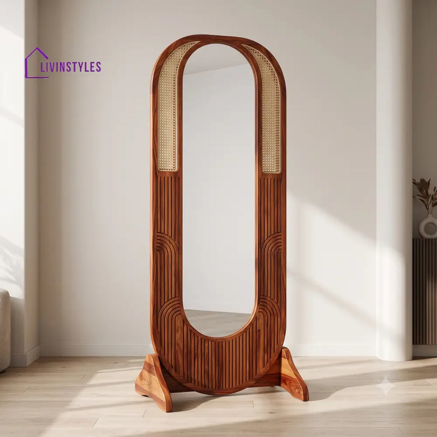 Akshara Wooden Full Length Mirror for Bedroom & Living Room