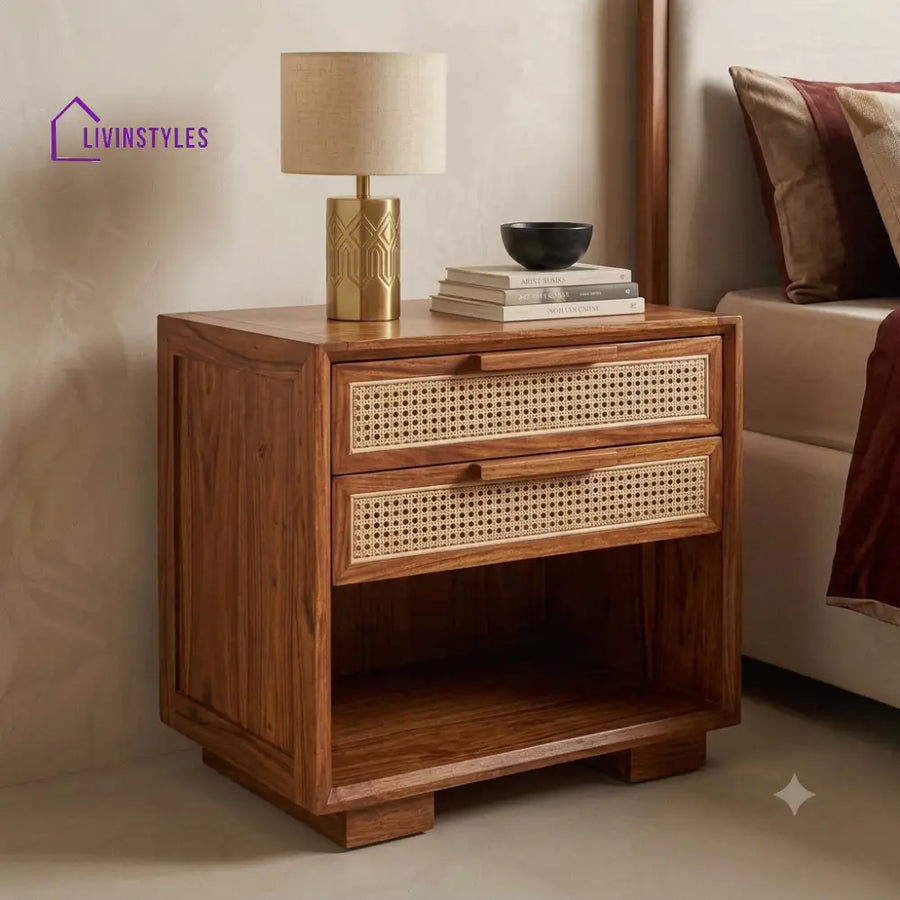 Alake Premium Wooden Bedside Table | Side Table for Bedroom