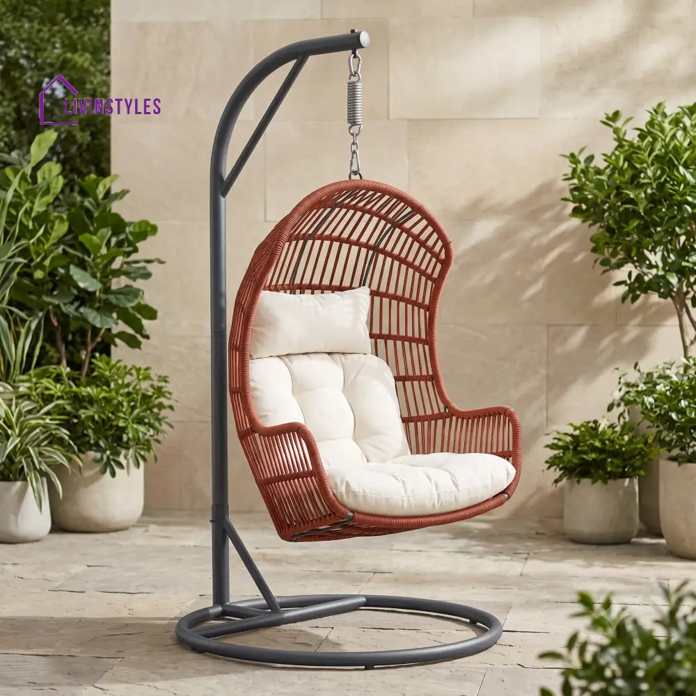 Alan Premium MS Frame with Powder Coated Outdoor Swing Chair with Stand