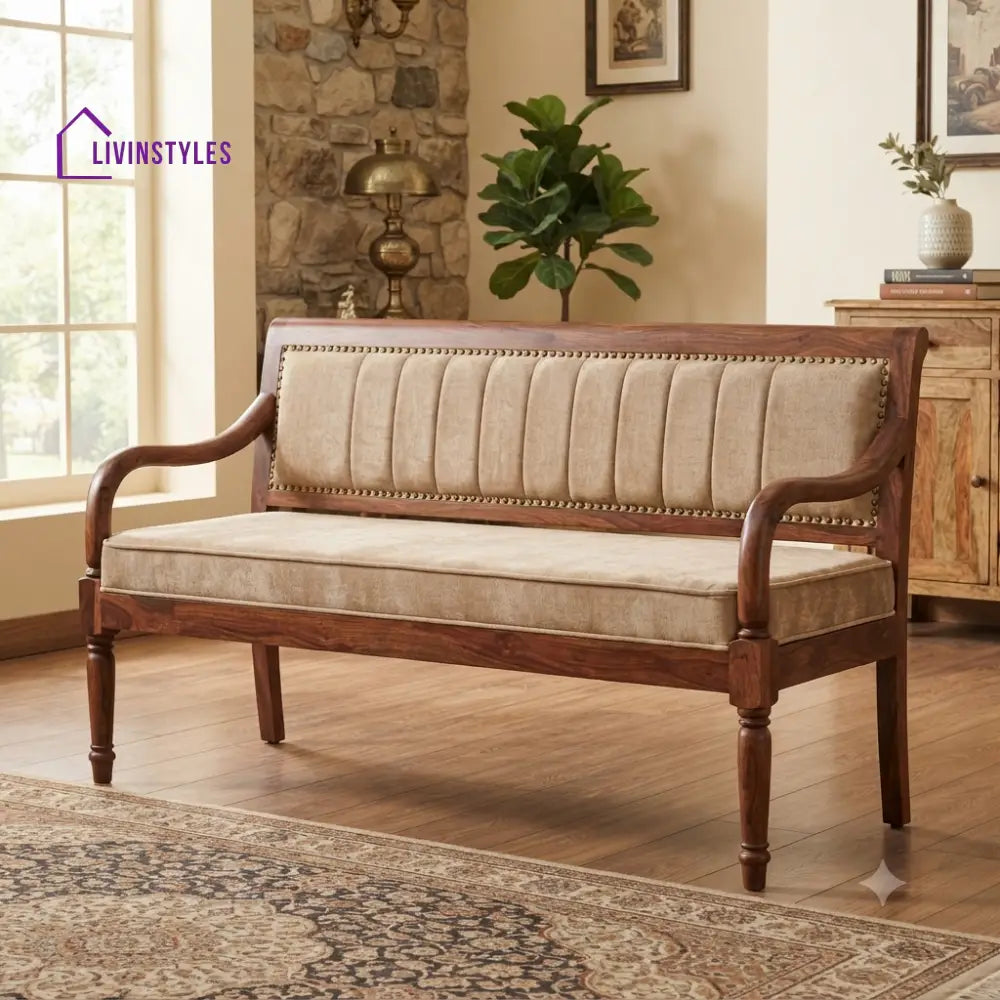 Alanis Wooden Bench for Living Room | Bedroom | Extra Seating)