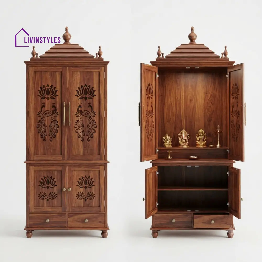 Alankrita Premium Solid Wood Home Temple | Pooja Mandir for Home
