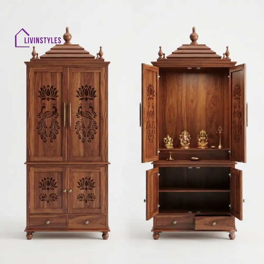 Alankrita Premium Solid Wood Home Temple | Pooja Mandir for Home