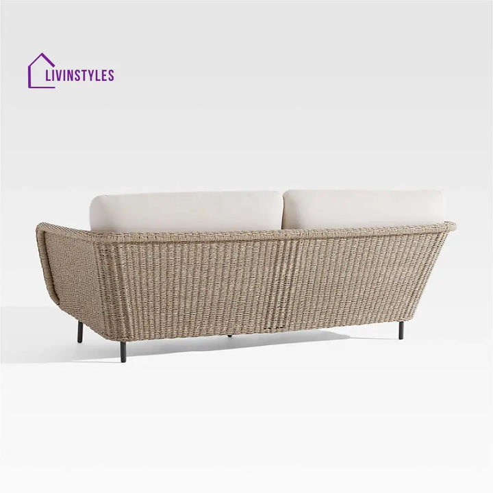 Alanna Outdoor Sofa Set 2 Seater 1 Single seater and 1 Center Table (Light Brown) - Sofa Sets