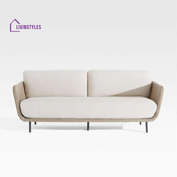 Alanna Outdoor Sofa Set 2 Seater 1 Single seater and 1 Center Table (Light Brown) - Sofa Sets