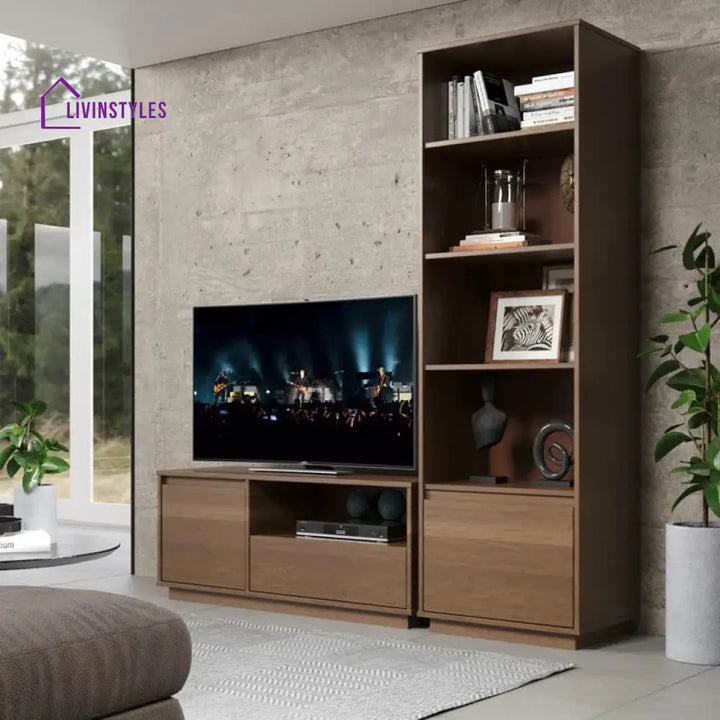 Alara Wooden Finish Tv Unit Stand for Living Room
