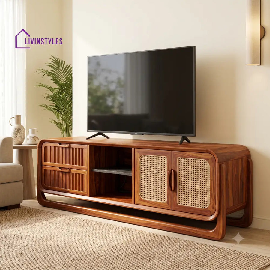 Alaric Solid Sheesham Wood Tv Unit for Living Room | Tv Cabinet | Tv Console Unit