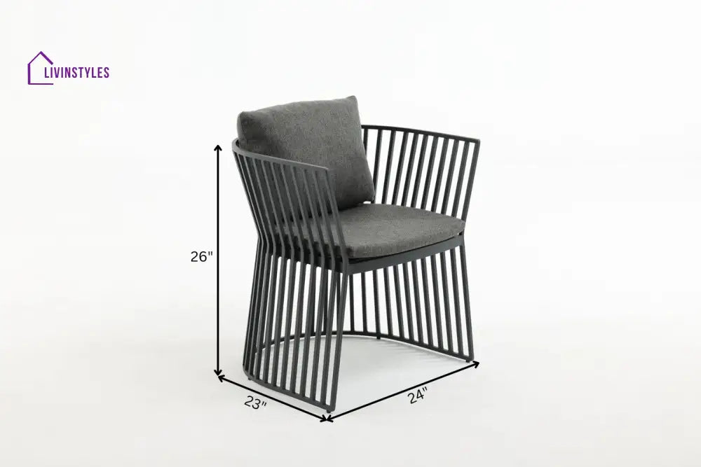 Alba Outdoor Patio Dining Set 4 Chairs and 1 Table (Grey) - Dining sets