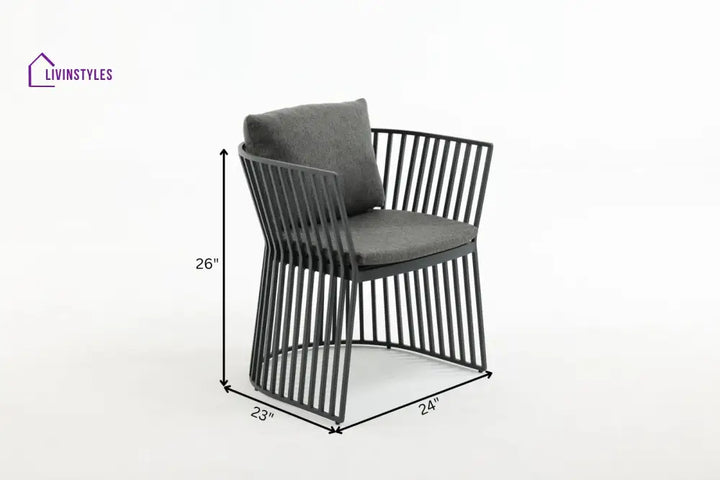 Alba Outdoor Patio Dining Set 4 Chairs and 1 Table (Grey) - Dining sets