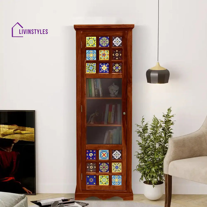 Alba Sheesham Solid Wood Bookcase Honey Study Table