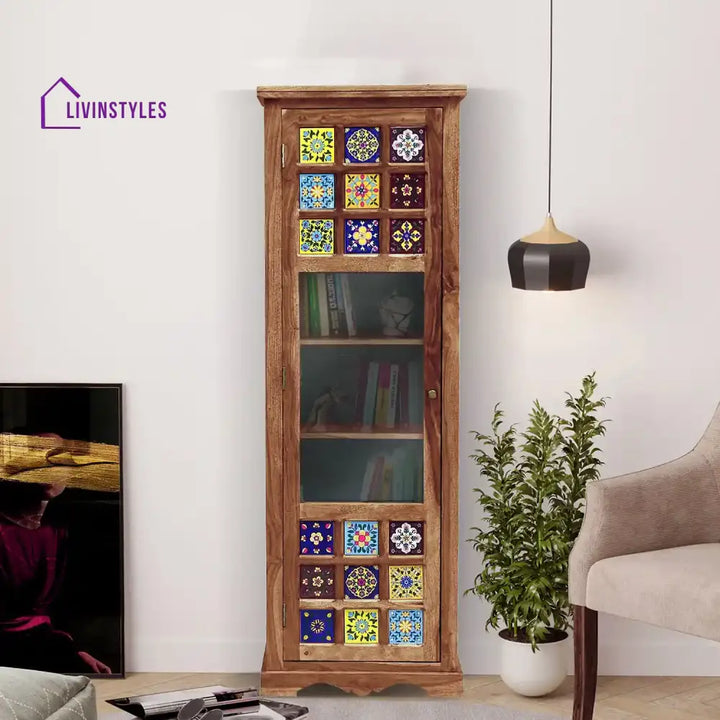 Alba Sheesham Solid Wood Bookcase Natural Study Table