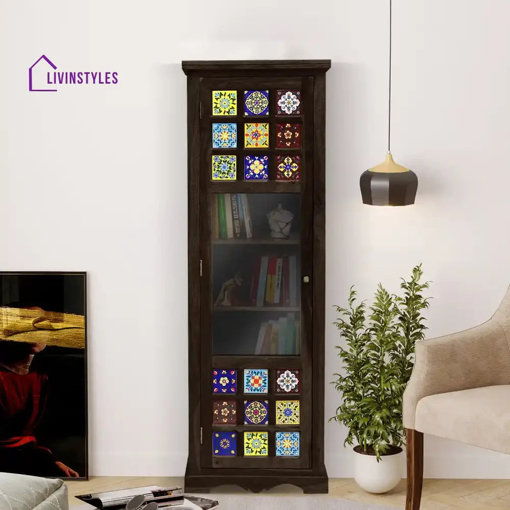 Alba Sheesham Solid Wood Bookcase Walnut Study Table