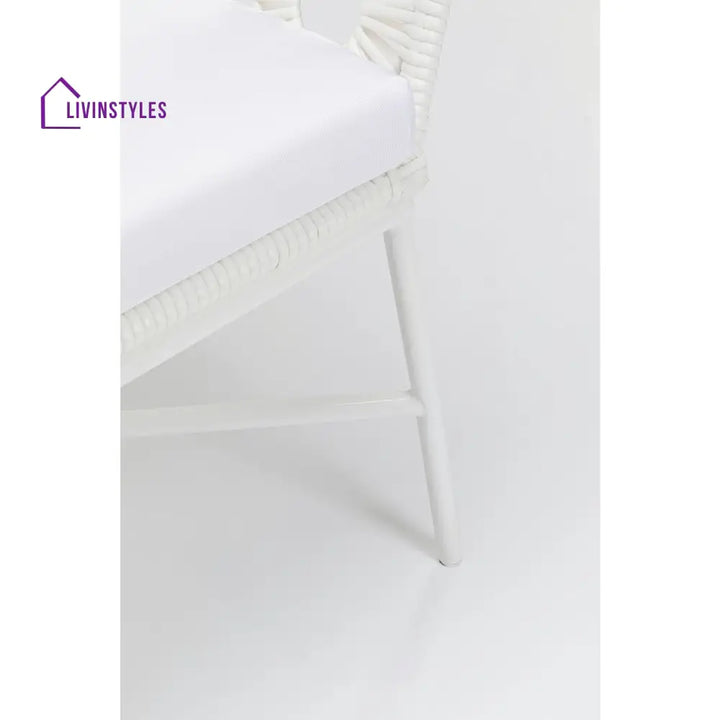 Alban Outdoor Garden Balcony Single Seater Sofa (White) - Sofa Sets