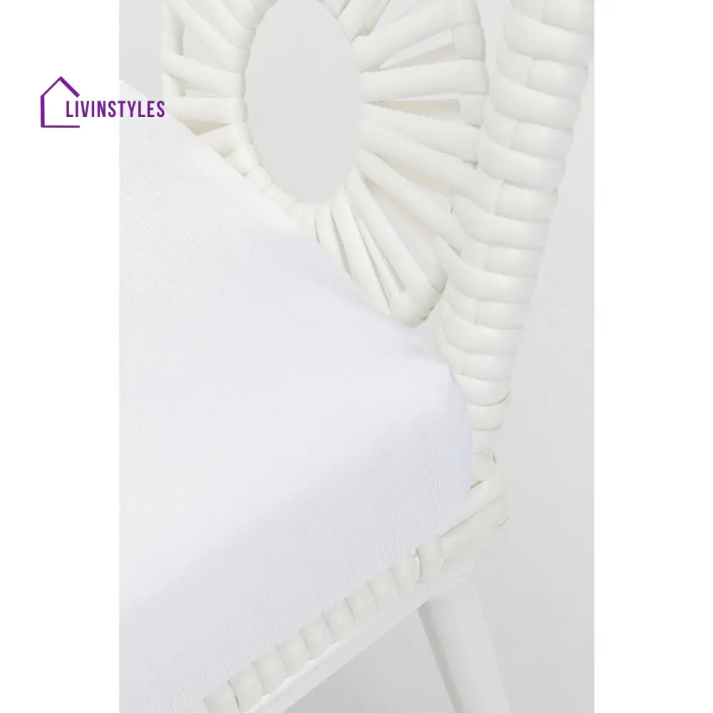 Alban Outdoor Garden Balcony Single Seater Sofa (White) - Sofa Sets