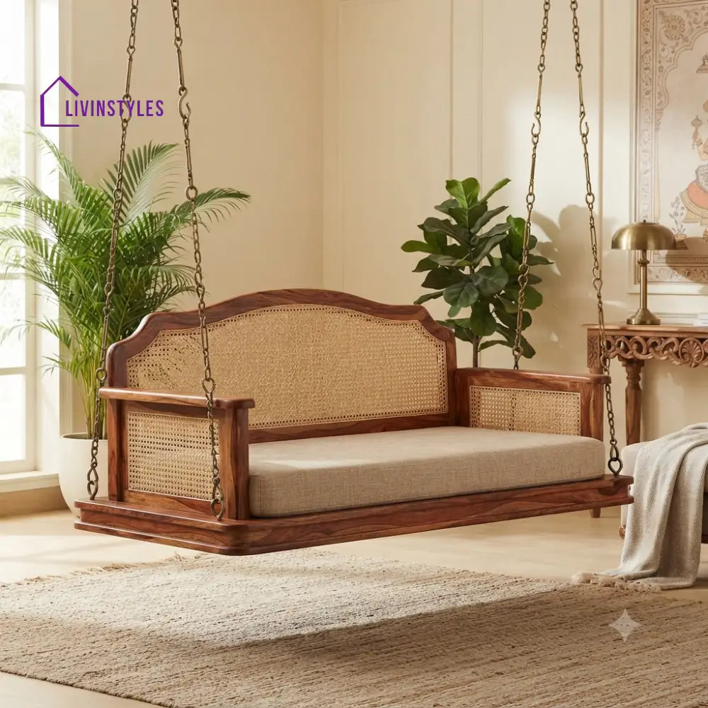 Albane 2 Seater Wooden Swing for Home | Wooden Jhula for home