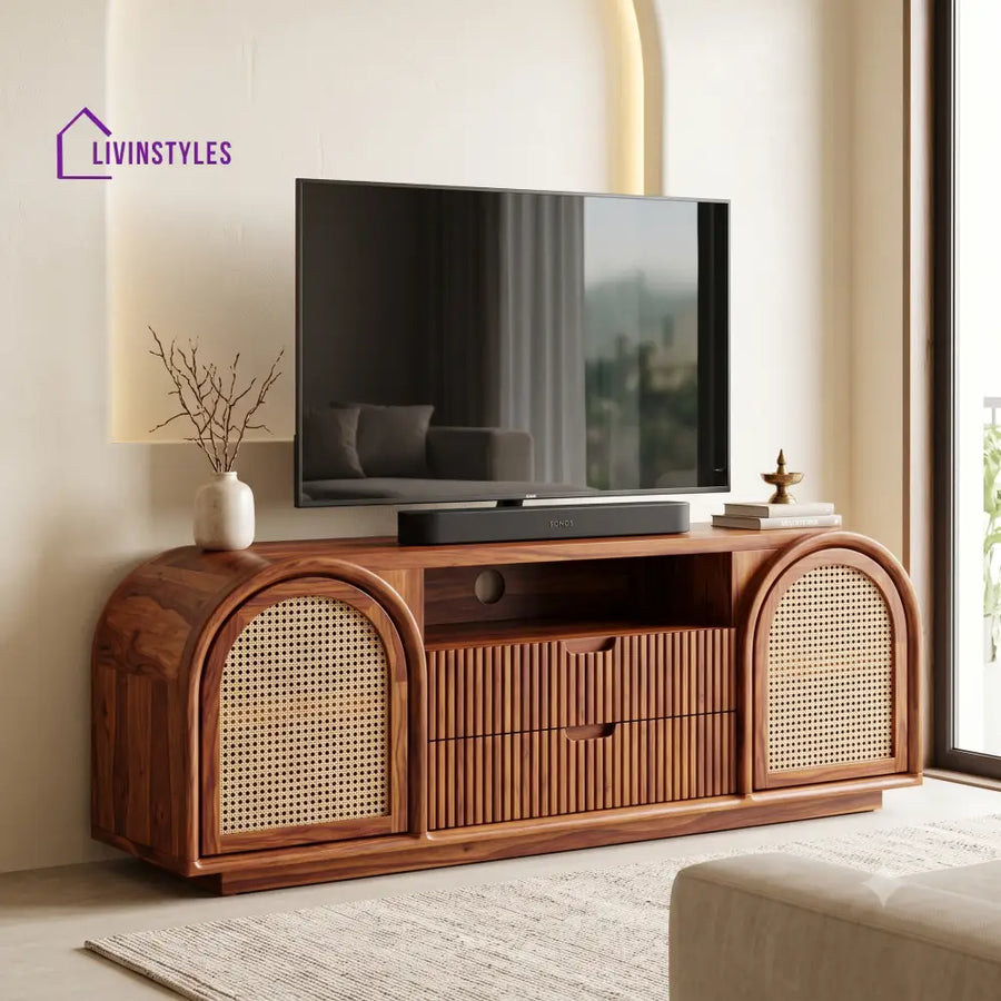 Albane Solid Sheesham Wood Tv Unit for Living Room | Tv Cabinet | Tv Console Unit