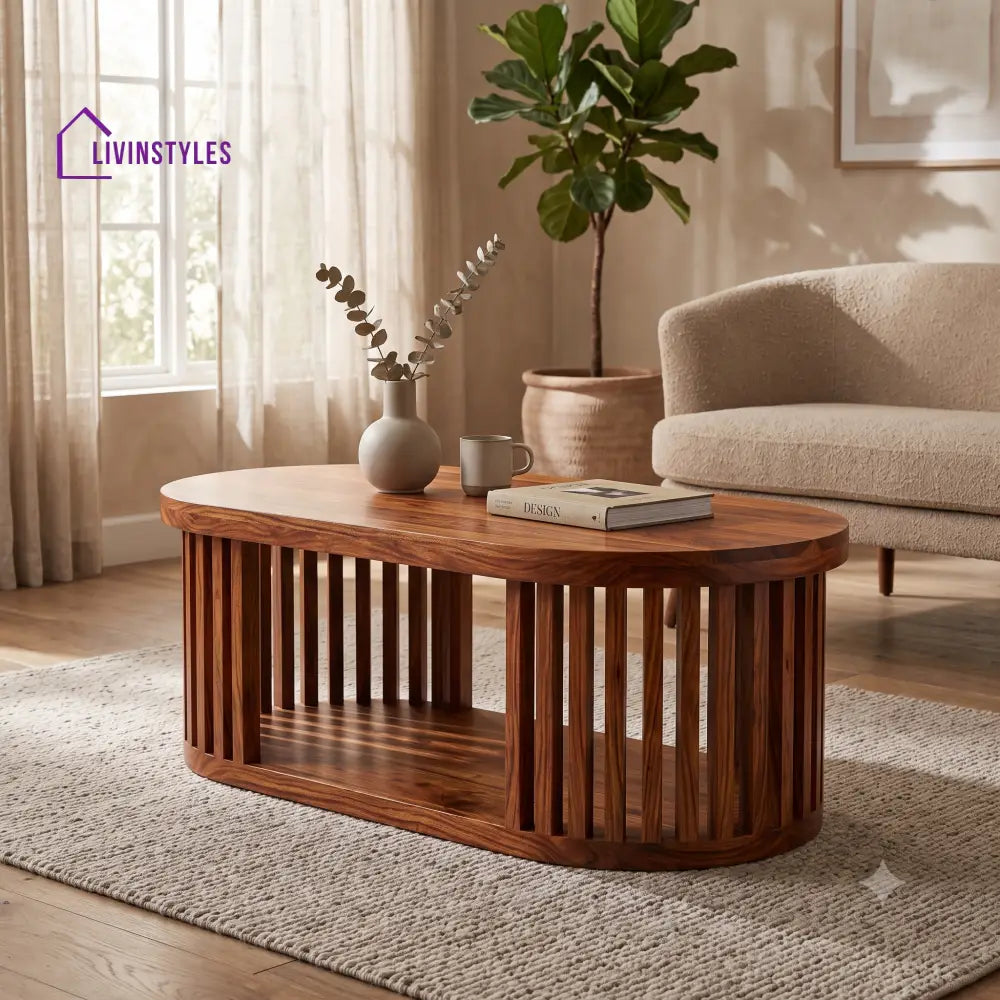 Albane Wooden Coffee Table for Living Room | Tea Table | Teapoy | Center table