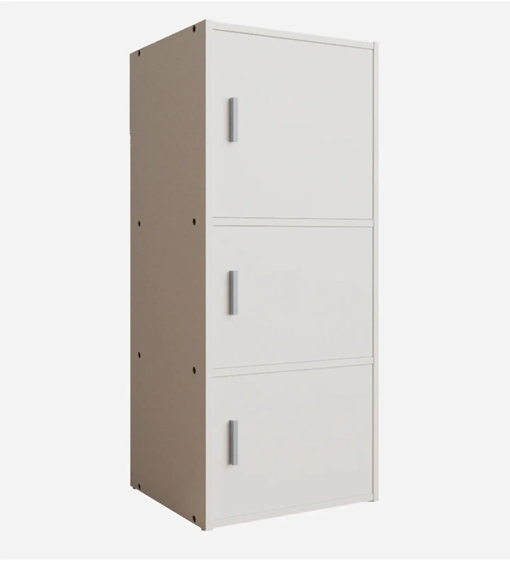 OmkarWood Prestige 3-Tier File Cabinet – White Elegance Series