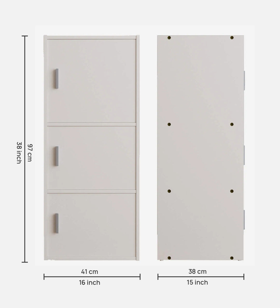 OmkarWood Prestige 3-Tier File Cabinet – White Elegance Series