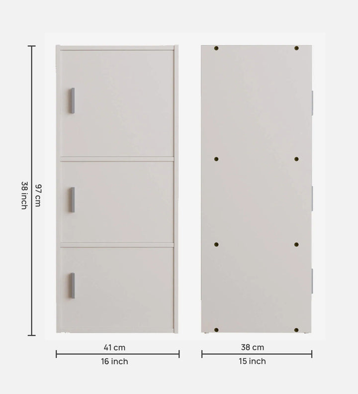 OmkarWood Prestige 3-Tier File Cabinet – White Elegance Series