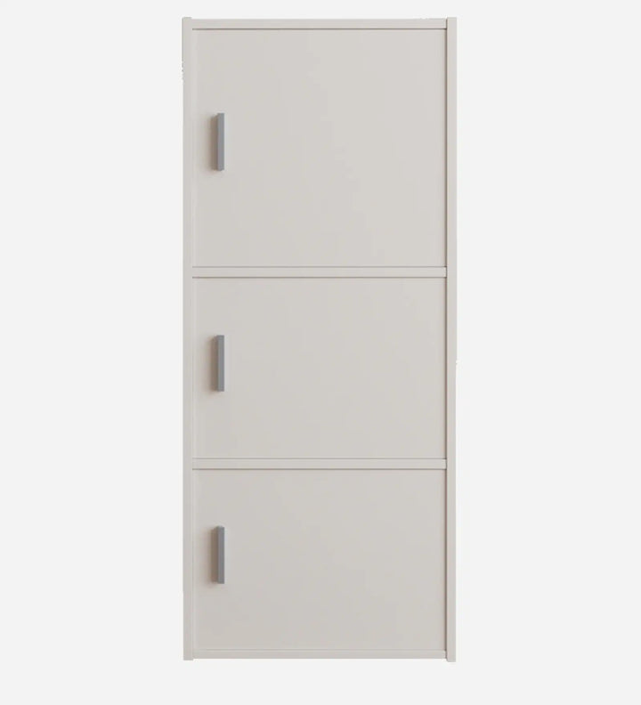 OmkarWood Prestige 3-Tier File Cabinet – White Elegance Series