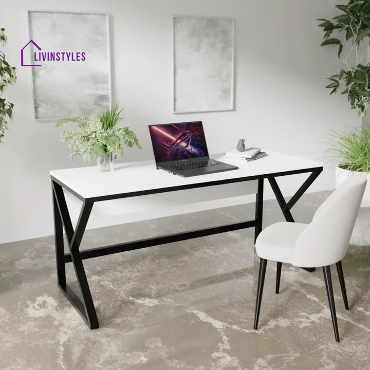 Alden Computer Table | Study Table for Home - Medium / White - Art & Drafting Tables