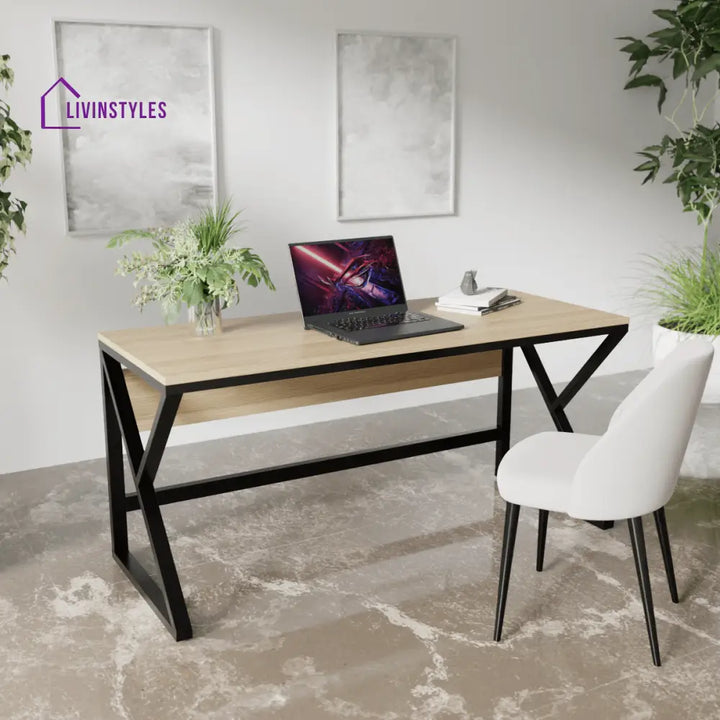 Alden Computer Table | Study Table for Home - Small / Beige - Art & Drafting Tables