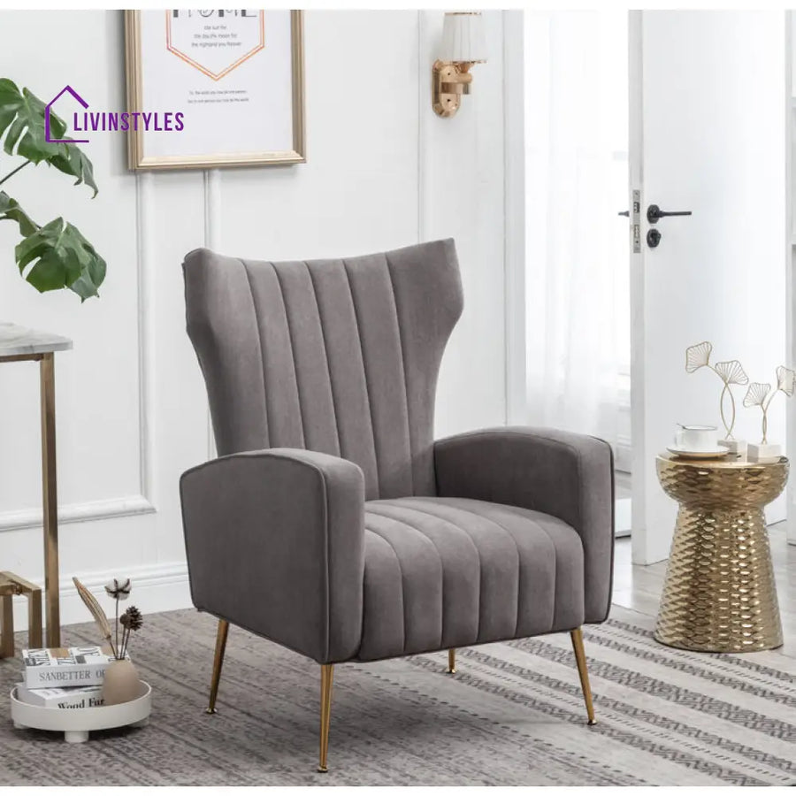 Aleeza Metal and Fabric Arm Chair | Living Room Chair | Lounge Chair